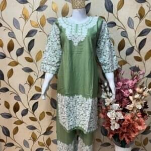 Ari Work Rayon-Cotton Cord Sets with Embroidered Trousers #3