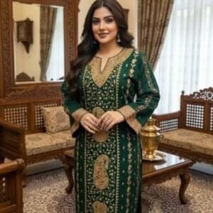 Premium Machine Sozni Embroidered Pheran