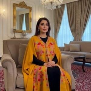 Kashmiri Woollen Cape Shawl with Hand Ari Embroidery - Mustard