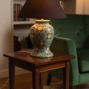 Kashmir Papier Mache Bedside Lamp with Shade Small Size