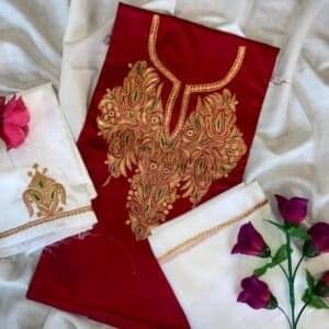 3-piece Contrast Paper Silk Tilla Suits